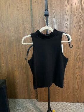 a new day Black Mock Neck Sleeveless Tank Top